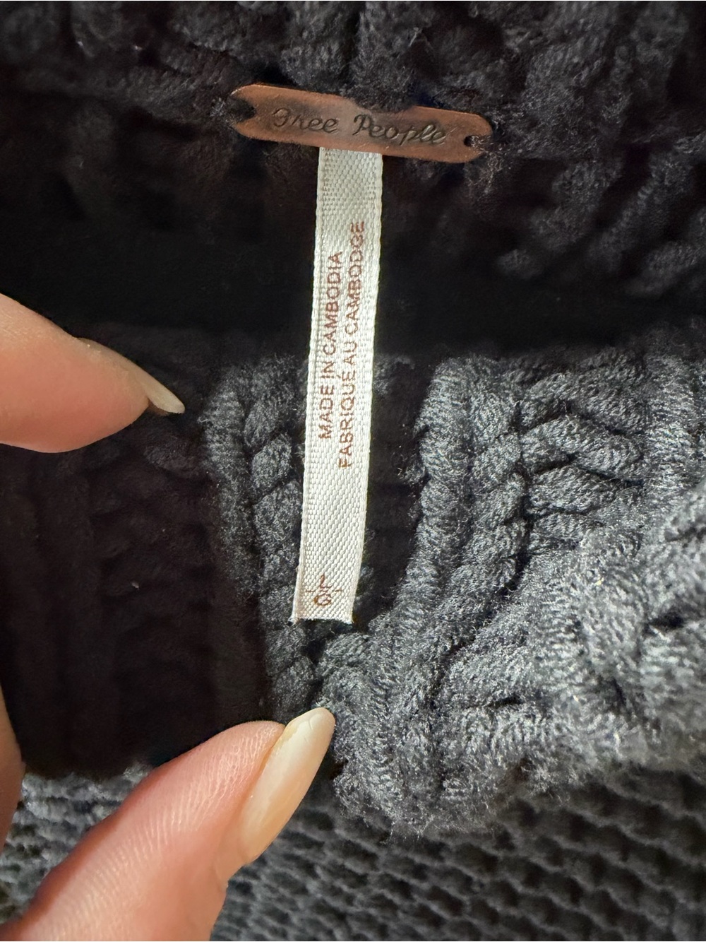 Free People – My Only Sunshine Chunky Mock Neck Sweater – Black – Sz. L - Picture 8 of 8